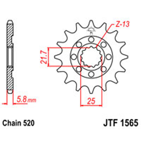 JT JT Gear Box Sprockets G/B 1565-13SC